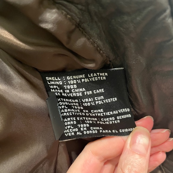 Michael by Michael Kors brown leather moto jacket XS - Picture 3 of 5